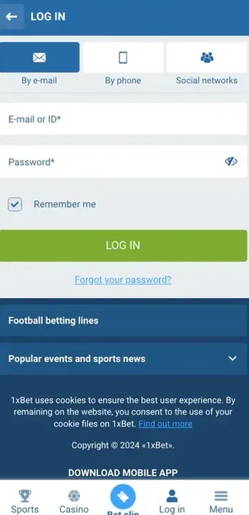 1xBet Login